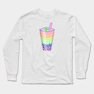 Pastel Rainbow Bubble Tea Long Sleeve T-Shirt